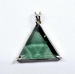Sterling Green Quartz Star of David Pendant Pendant weighs 5.4 Grams
