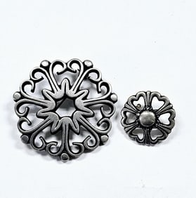 Borje Tunnung Signed Pewter Brooches Sweden Brooches weigh 29.9 Grams total