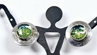 Sterling Silver Dichroic Glass Earrings Earrings weigh 5.4 Grams