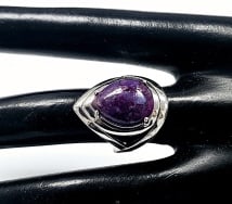 Sterling Silver Charoite Ring Ring weighs 7.6 Grams Size 6