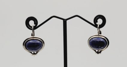Sterling Silver Lapis Lazuli Earrings Earrings Weigh 6.7 Grams