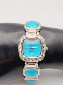 Ecclissi Sterling Silver Turquoise Watch Watch Measures 7.5"