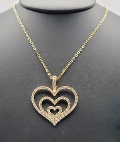 Nolan Miller Gold Tone Rhinestone Necklace Necklace Measures 17"
