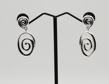 Sterling Silver Swirl Earrings Earrings Weigh 9.8 Grams