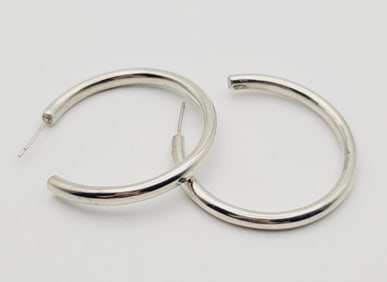 Sterling Silver Hoop Earrings Earrings Weigh 6.4 Grams