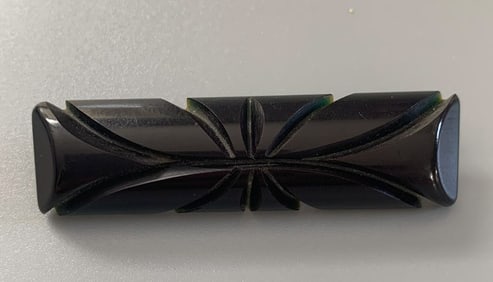 Vintage Art Deco Bakelite Carved Bar Brooch Pin Measures 2.25"x.5?? 1920's