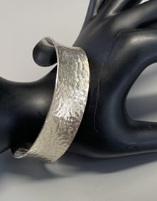 925 Sterling Hammered Cuff Bracelet Bracelet weighs 24.6 Grams