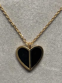 Kate Spade Black & Gold Plated Heart Charm