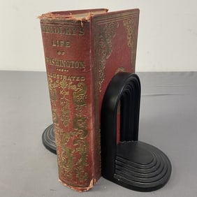 Headley's Life of George Washington 1864 19th Century book with red cloth and gold flash Victorian