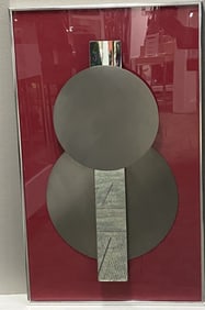 Contemporary Mirrored Art Piece Contemporary 20th century art piece made of circular mirrors on red