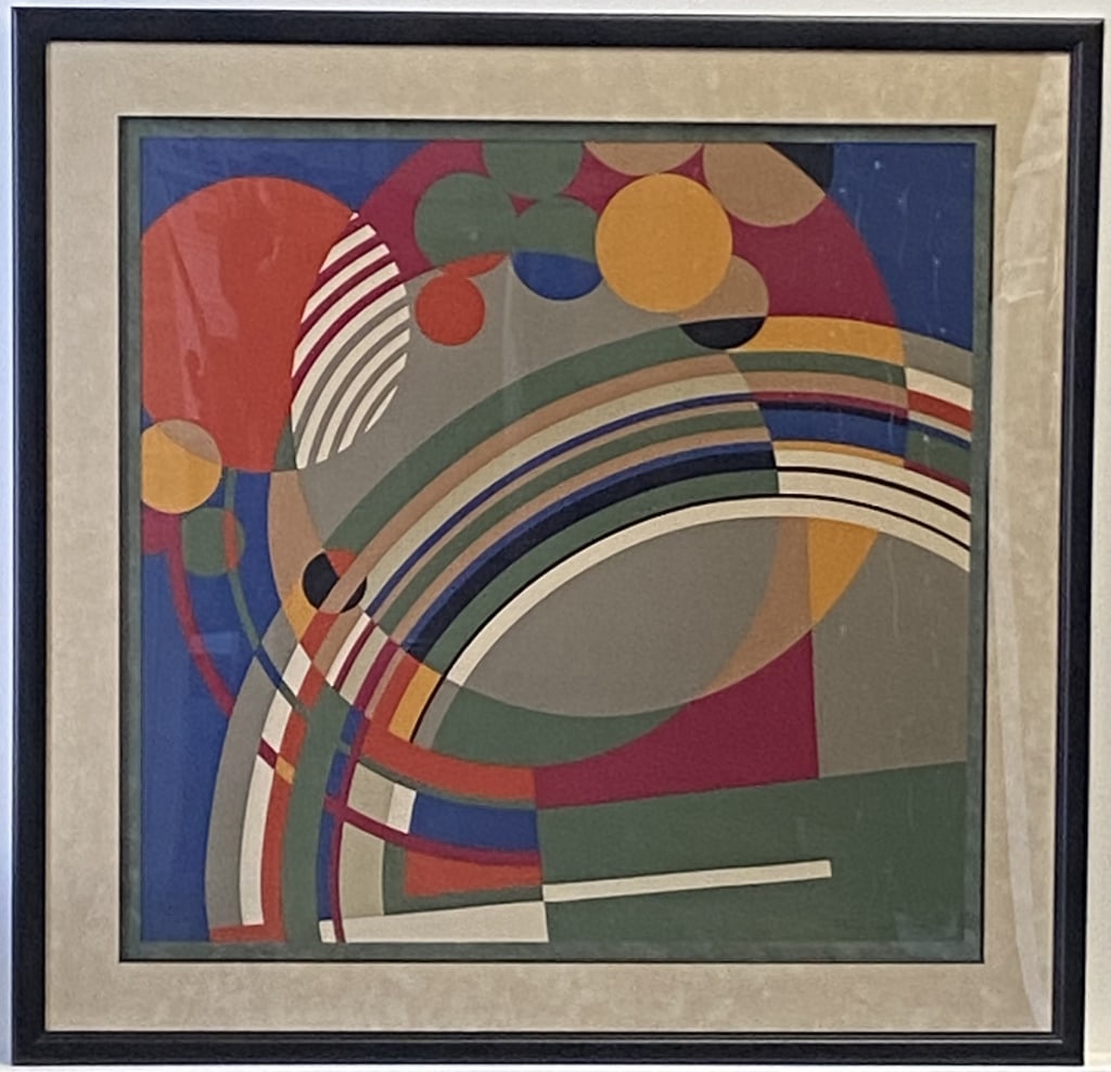 Framed Frank Lloyd Wright Silk Scarf Authentic Frank Lloyd Wright Silk purchased from the Museum (1 of 4)