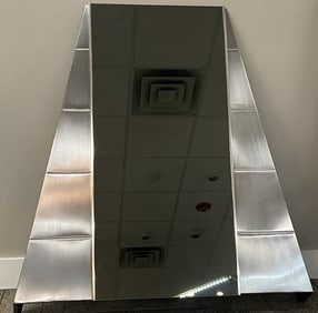 Vintage Mirrored Fireplace Hood Triangular fireplace hood, featured in the Detroit Free Press Modern