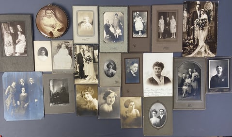 Antique Photographs Wedding, Baby, Family Twenty-one photographs from the late 19th and early 20th