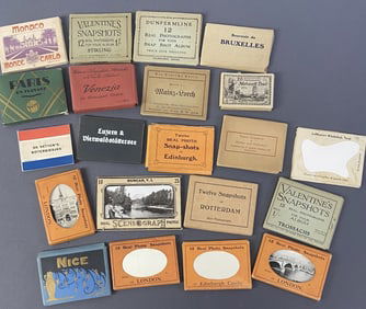 Tourist Photo Packets Europe, US, Canada Twenty one vintage packets of photographs from England,