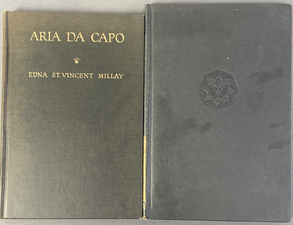 Poetry Books Dorothy Parker & Edna St. V. Millay Aria Da Capo A Play in One Act by Edna St Vincent: Aria Da Capo A Play in One Act by Edna St Vincent Millay. Published by Harper & Brothers, 1920. No dust jacket. Sunset Gun by Dorothy Parker, published by The Sun Dial Press, 1941. No dust jacket.