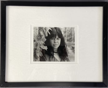 Framed Photograph of Marge Piercy by R Turney Black and white photograph in mat and frame of the