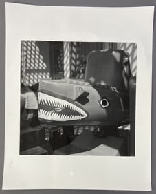 Robert Turney Shark Submarine B&W Photo Art photograph of a submarine shaped ride on with painted