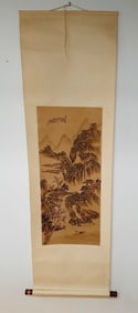Antique Chinese Hand Painted Hanging Wall Scroll Art