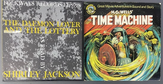 HG Wells & Shirley Jackson Vinyl LP Records HG Wells' The Time Machine, Wonderland Golden Records