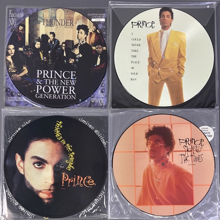 Prince Vinyl Picture Discs Set of Four I Could Never Take the Place of Your Man b/w Hot Thing, (1 of 6)