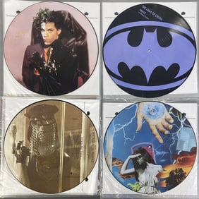 Prince & NPG Vinyl Picture Discs Set of 4 Batman Partyman b/w Feel U Up from the Batman soundtrack,