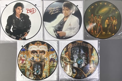 Michael Jackson & Jackson 5 Vinyl Picture Discs Five picture disc albums, 4 Michael Jackson, 1