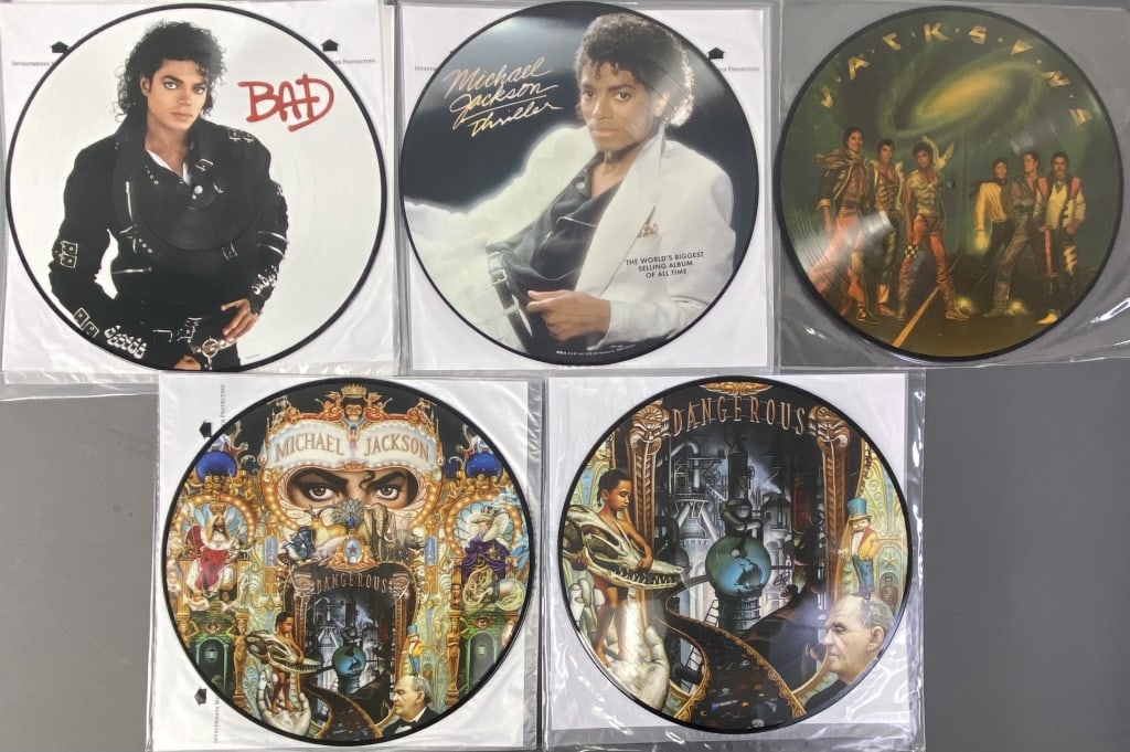 Michael Jackson & Jackson 5 Vinyl Picture Discs Five picture disc albums, 4 Michael Jackson, 1 (1 of 9)