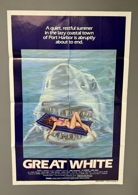 1982 Great White Theatrical One Sheet Movie Poster Movie Poster SS measures  27" x (1 of 10)