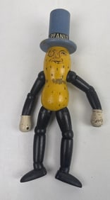 Vintage Wooden Planters Mr Peanut Doll Some wear/paint loss. See photos for condition details.