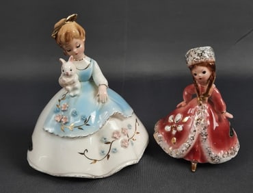Vintage Josef Originals Ceramic Girl Figurines Two Josef Originals ceramic