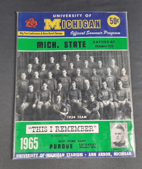 1965 Michigan v Michigan State Football Program In Plastic (1 of 9)