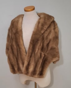 Vintage La Paulls Brown Mink Fur Stole EMBA Pastel fur stole. Measurements lying flat