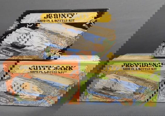 Sealed Ship in a Bottle Kits Set of Three Curry Sark 206, Providence 201, & Bounty 205 (1 of 13)