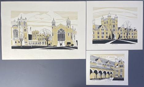 Kemnitz Signed Lithographs Set of Three Law Quad 61/90 22 1/4 X 15 1/4 inches in