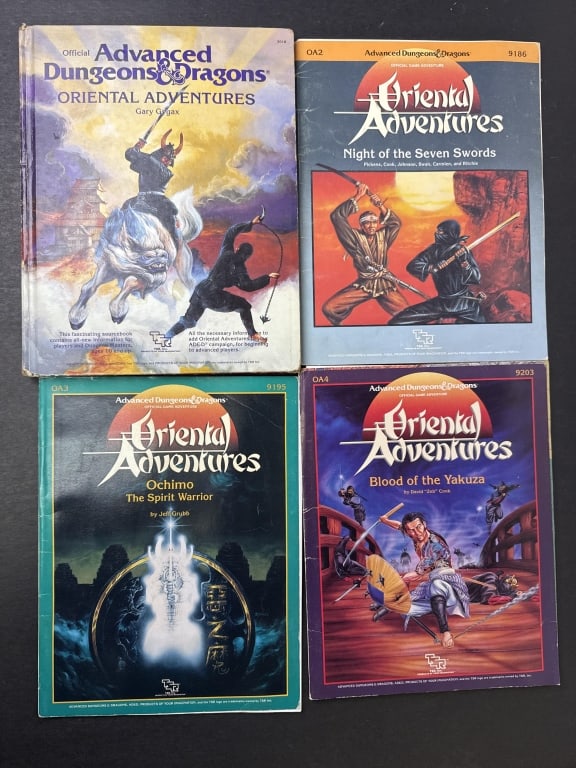 TSR Advanced Dungeons & Dragons Books Set of 4 Oriental Adventures Lot Rule Book Modules OA2 OA3 OA4 (1 of 15)