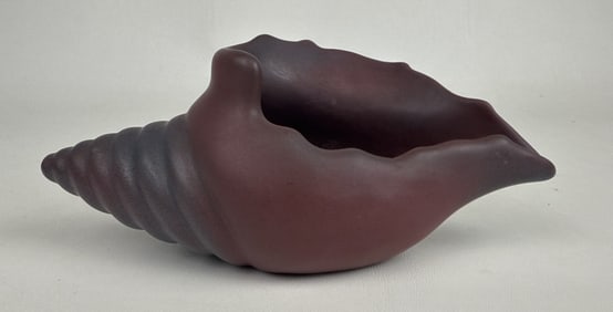 Van Briggle Pottery Mulberry Conch Shell Vase No chips or cracks.