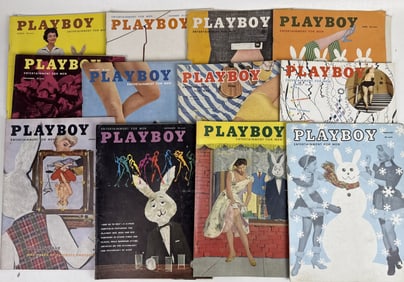 Vintage Playboy Magazine Lot From 1950s Lot of 12 Magazines With