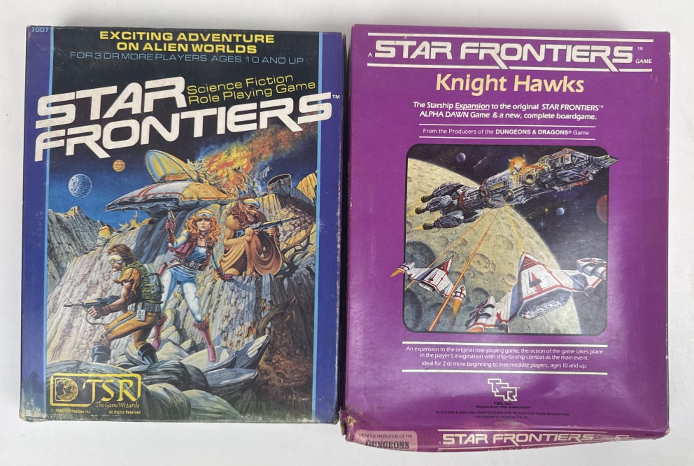 Vintage TSR Star Frontiers RPG Role Playing Games Base game and Knight Hawks Expansion. Some (1 of 14)