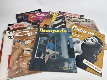 Lot of 15 Vintage 1950s Men?s Adult Magazines Cabaret Escapade Gent Nugget Modern Man Monsieur