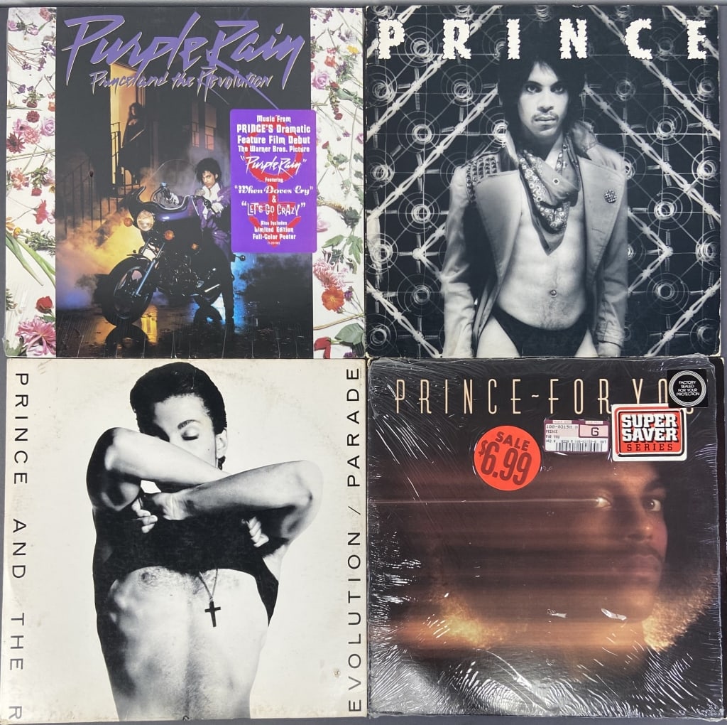 Four Prince LP Record Albums on Vinyl & Poster Purple Rain with limited edition poster, Warner (1 of 5)