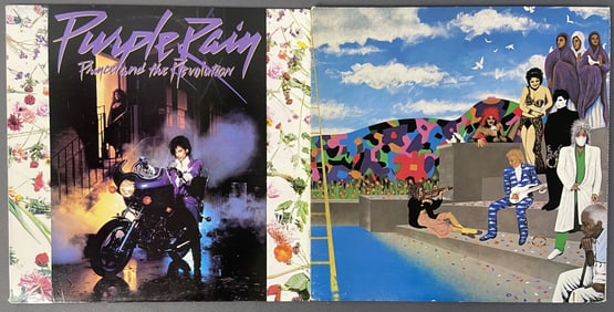 Prince Vinyl LPs Purple Rain & Around the World Two vinyl record albums by
