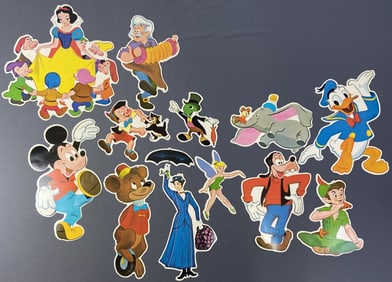 Vintage Die Cut Disney Characters 1960s Twelve Walt Disney characters, die cut paper. Includes