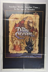 Vintage 1982 The Dark Crystal Theatrical Poster One Sheet Movie Poster 27 x 41 inches, stored