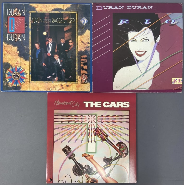 Duran Duran & Cars Vinyl LP Record Albums Heartbeat City by The Cars, Elektra Records ST-E-60296-1, (1 of 5)