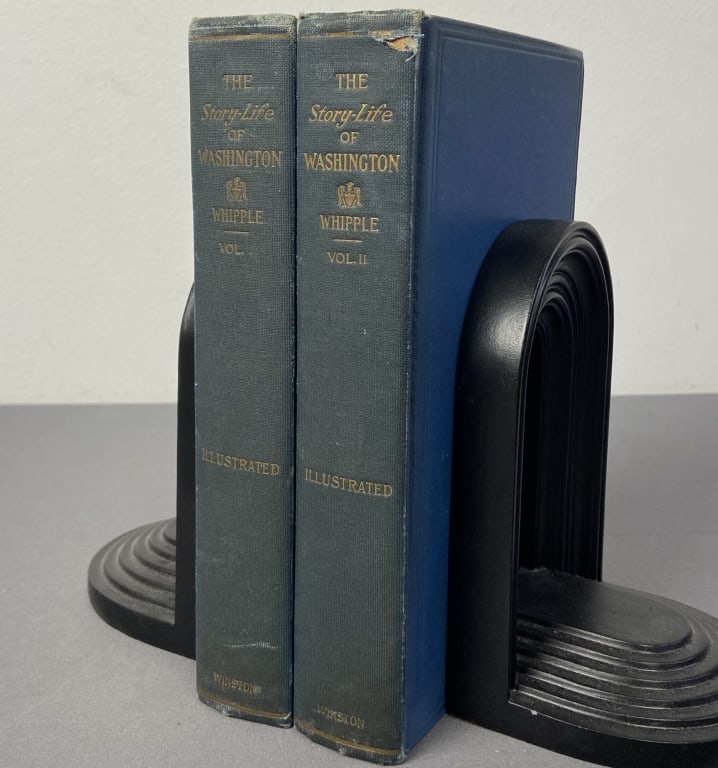 Antique Books Story Life of Washington 1911 Volumes One and Two of the Story Life of George: Volumes One and Two of the Story Life of George Washington by Wayne Whipple. Published by John C Winston, 1911. Volume two has a small tear in spine cover.