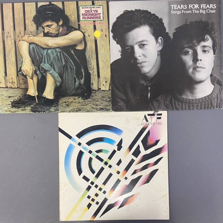 ATF Tears for Fears Dexy's Midnight Vinyl LPs ATF After the Fire, Epic Records BL 38282, 1982. No: ATF After the Fire, Epic Records BL 38282, 1982. No paper sleeve. Dexy's Midnight Runners Too-Rye-Ay, Mercury Records STM 1-4069, 1982. Includes paper sleeve. Tears for Fears Songs from the Big Chair,