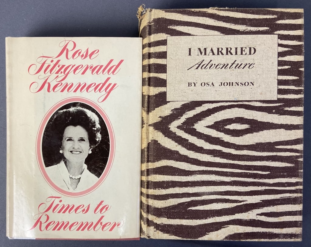 Vintage Autobiography Books Johnson & Kennedy I Married Adventure by Osa Johnson, published by JB: I Married Adventure by Osa Johnson, published by JB Lippincott, 1940. Dust jacket is missing, tear in top of spine cover cloth. Book on which the movie Out of Africa starring Meryl Streep is based. Ti