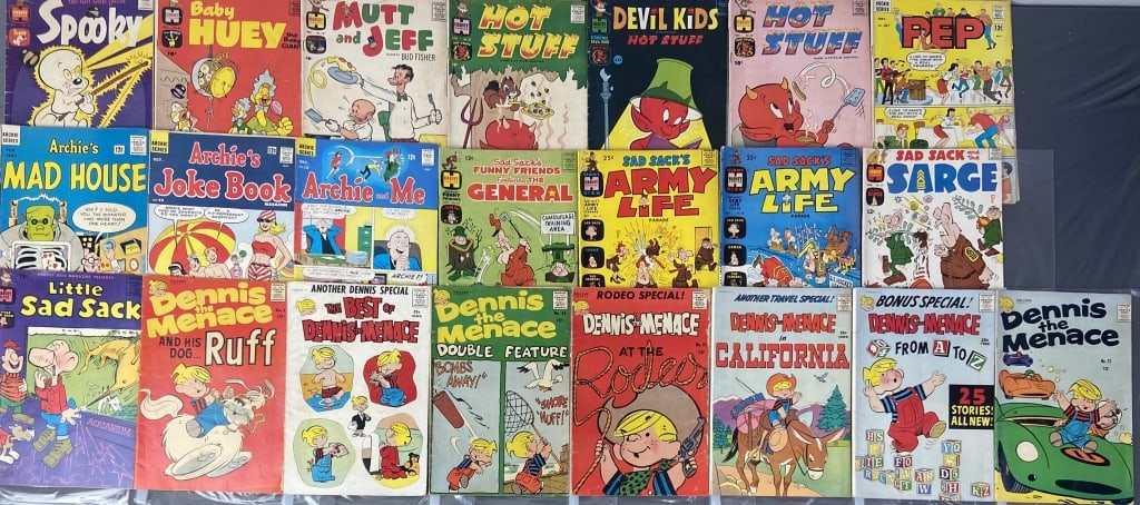 22 Comic Books Archie Dennis the Menace Sad Sack Twenty-two comic books including Archie, Dennis the (1 of 15)
