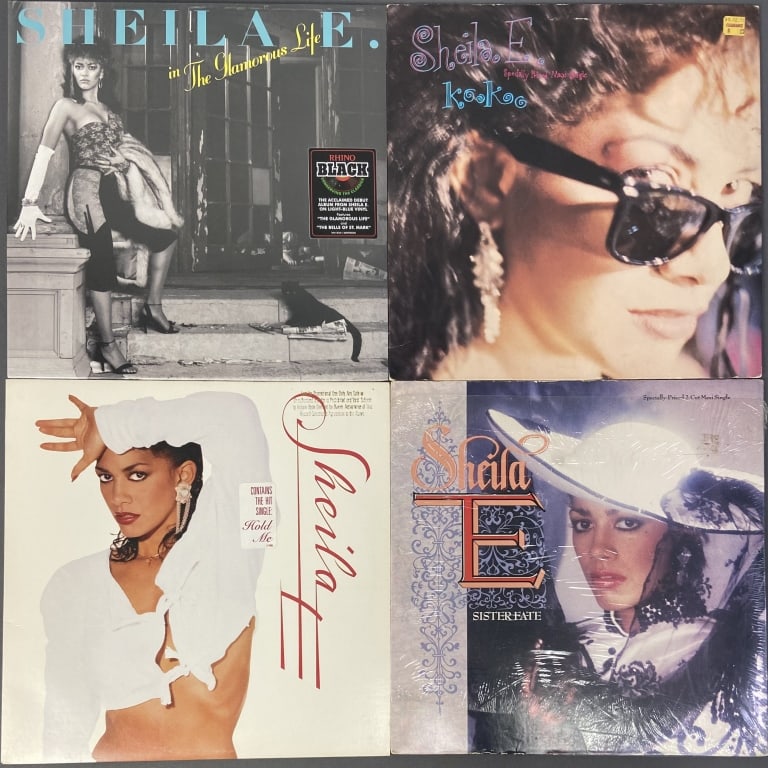 Sheila E Vinyl Records Set of Four The Glamorous Life, Warner Records RCVI 25107. Still sealed, (1 of 5)