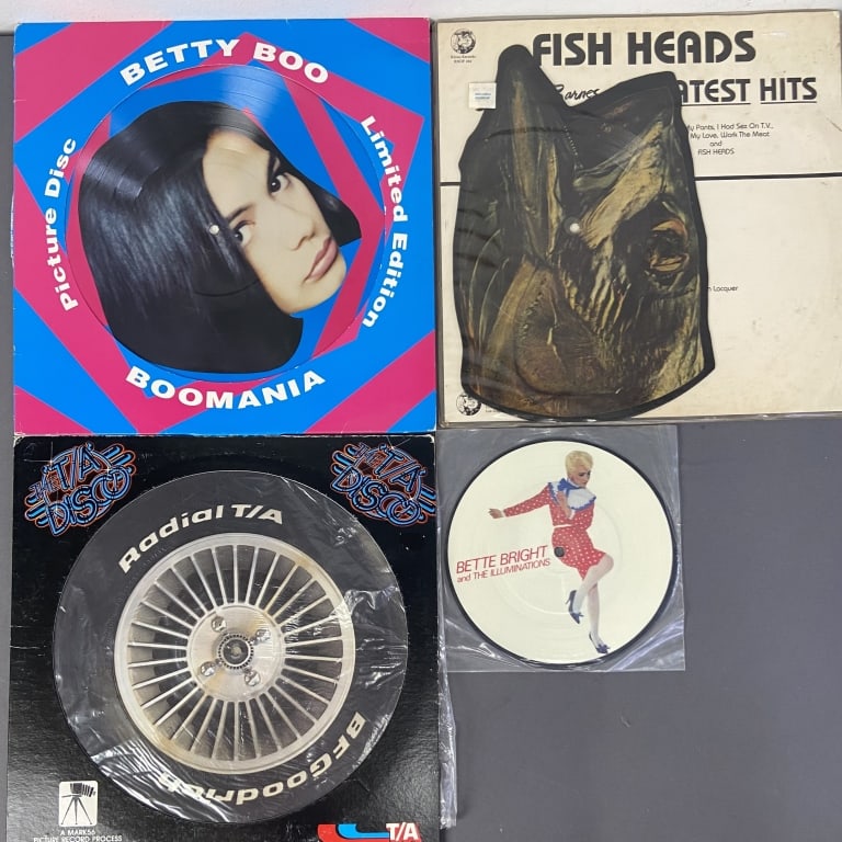 Picture Discs Bette Bright Betty Boo Fish Heads Four picture discs, all come with protective (1 of 4)